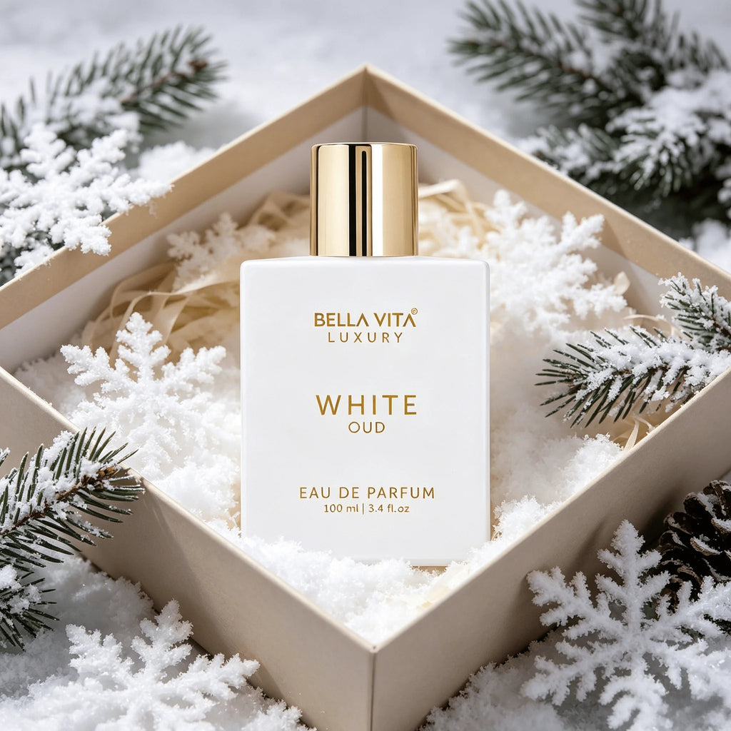 BELLA VITA LUXURY White Oud 100ml Unisex EDP Spray Long Lasting Elegant Oud Woody Cologne White Matte Bottle Holiday Gift Package