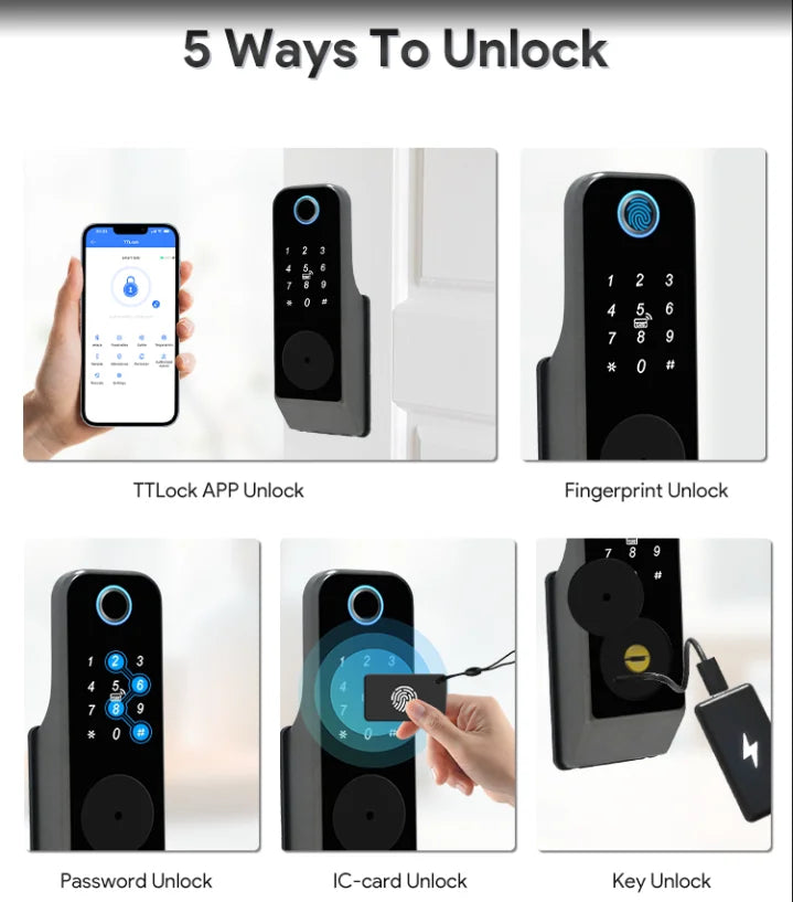 Waterproof TTLock App Outdoor Gate Fingerprint Lock Smart Door Lock Smart Bluetooth Digital APP Keypad Code Keyless Door Lock