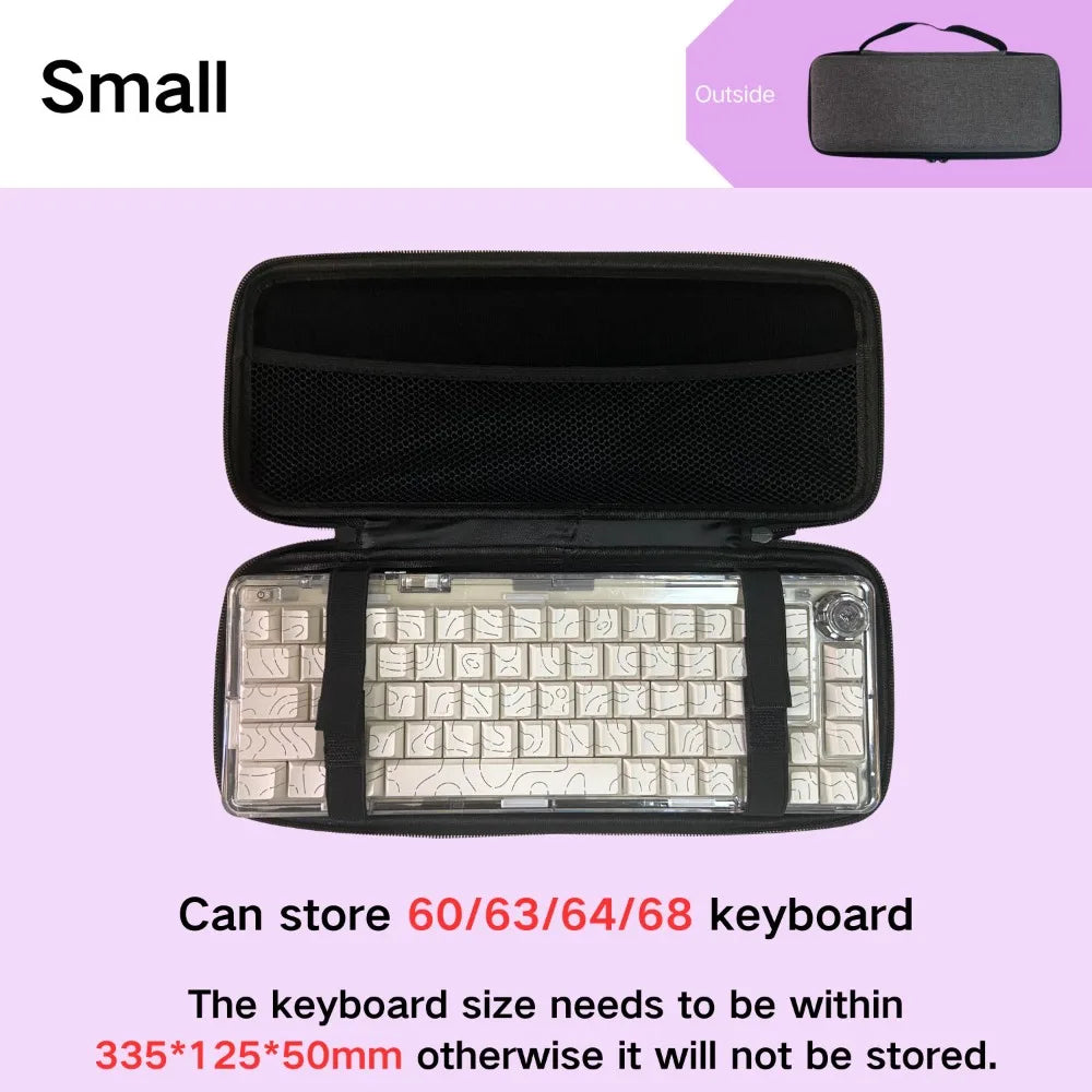 Hard Case Keyboard Storage Bag Grey Black Dustproof Protective Keyboard Box 60 75 80 95 100 Layout Mechanical Keyboard Case