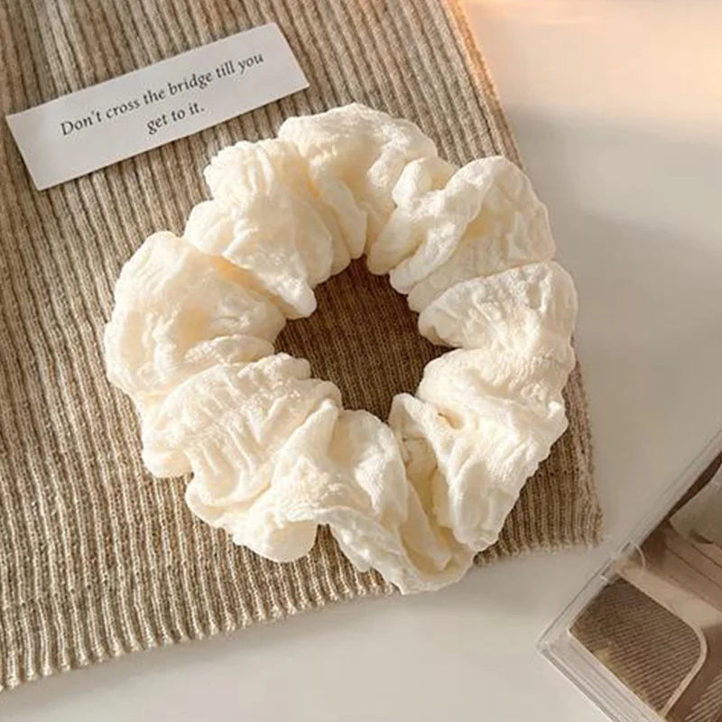 1/3pcs Solid Color Pleated Hair Tie for Women Brown Elegant Daily Wear Hair Ring Fashion Girls Scrunchie Hair Accessories