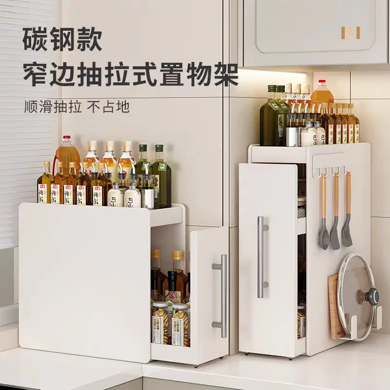 Kitchen Spice Rack Organizer Countertop Storage Shelf for Spices Seasonings No Assembly Required Available with Or Without Hooks