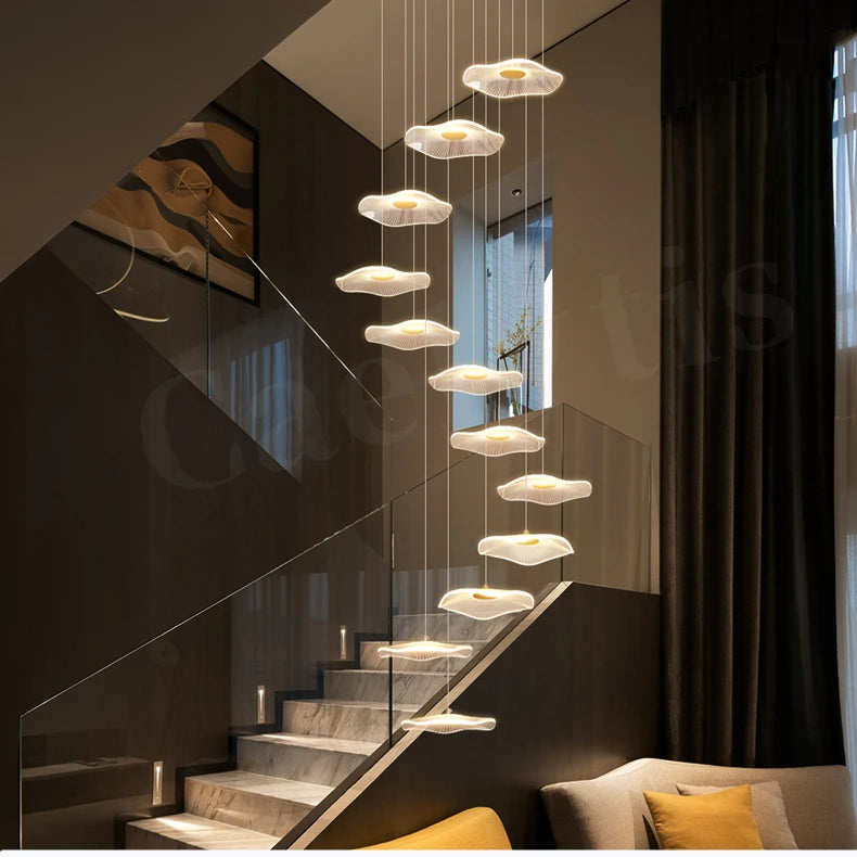 Modern LED Stair Chandeliers For Living Room Dining Room Pendant Lights Home Decoration Indoor Lamps  Hanging Lighting Fixtures