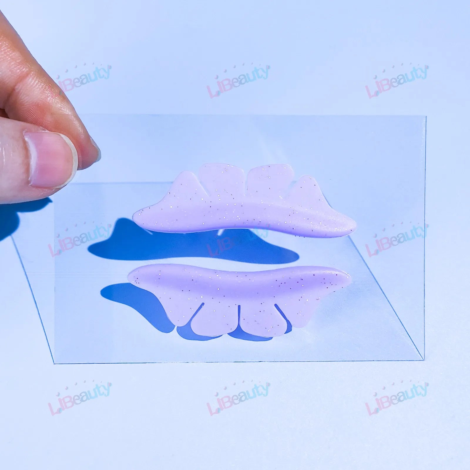 Libeauty 1 Pair Silicone Glitter Butterfly Lash Lift Shield Eyelash Perm Pads Lash Lifting 3D Eyelash Curler Accessories Tool