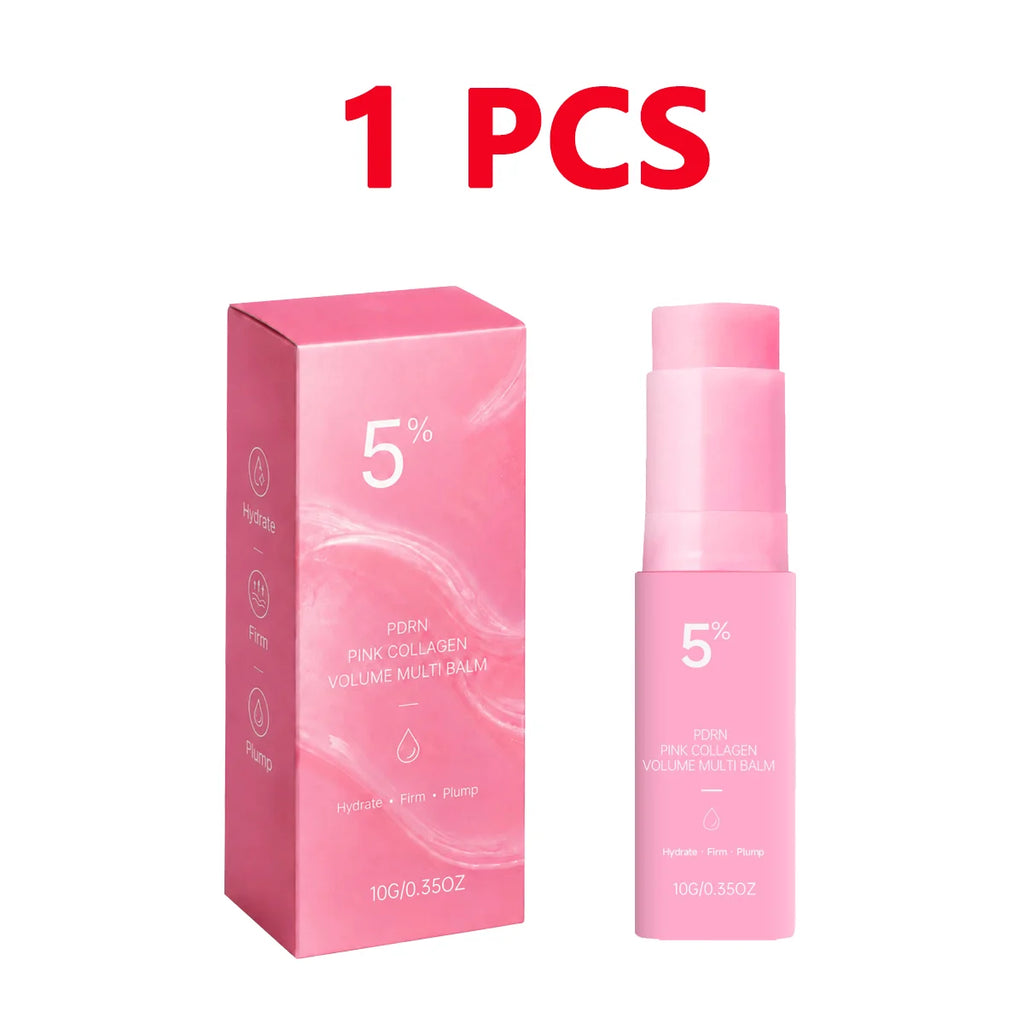 PDRN Pink Collagen Volume Multi Balm Stick – Hydrating Multi Care Stick for Face, Eye & Lip, Fine Line & Wrinkle Care K-Beauty