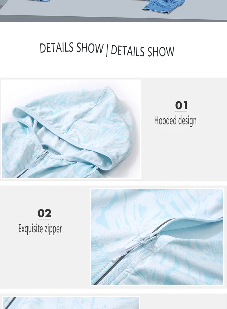 UPF45 UV Sun Protection Clothing Women's Zip Up thin Hoodie Long Sleeve Seatshirt Light Outdoor Fishing Running Hiking Jacket