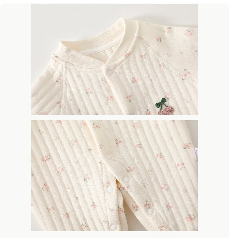 AYNIGIELL Autumn and Winter Newborn Jumpsuit, High-quality Pure Cotton Baby Girl Clothing 0-18 Month Baby Boy Outdoor Wear