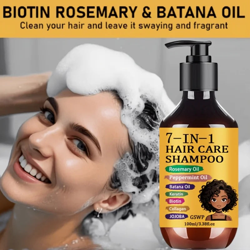 GSWP 7-in-1 Hair Care Moisturizing Shampoo, Nourish Hair Keeping Hair Voluminous and Styled While Staying Fresh. 100/200ml.