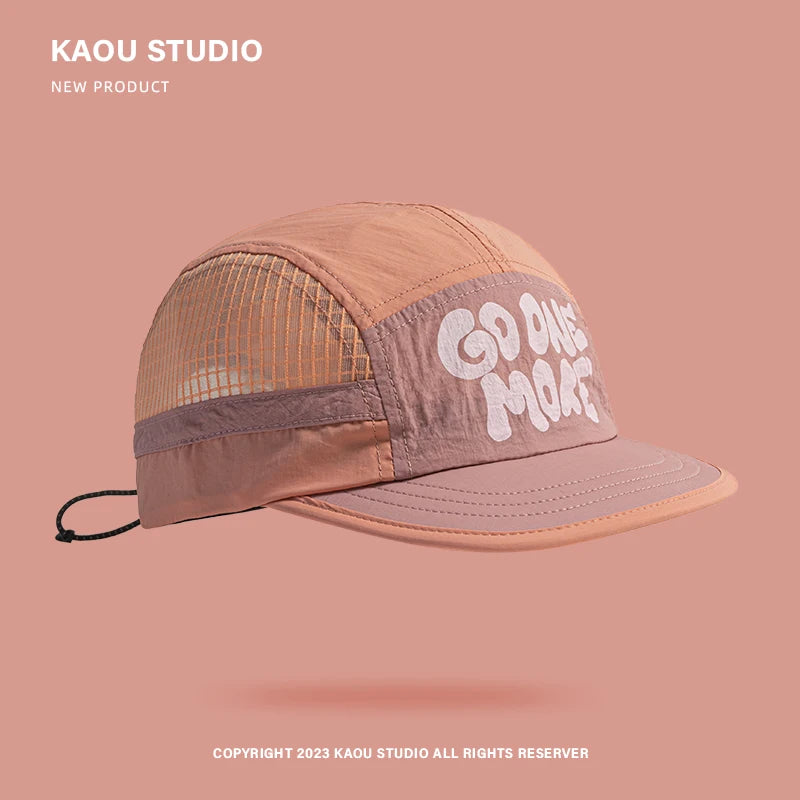 Spring Summer Outdoor Breathable Quick-drying Baseball Cap for Men and Women Lightweight Soft Brim Retro 5-panel Camping Hat