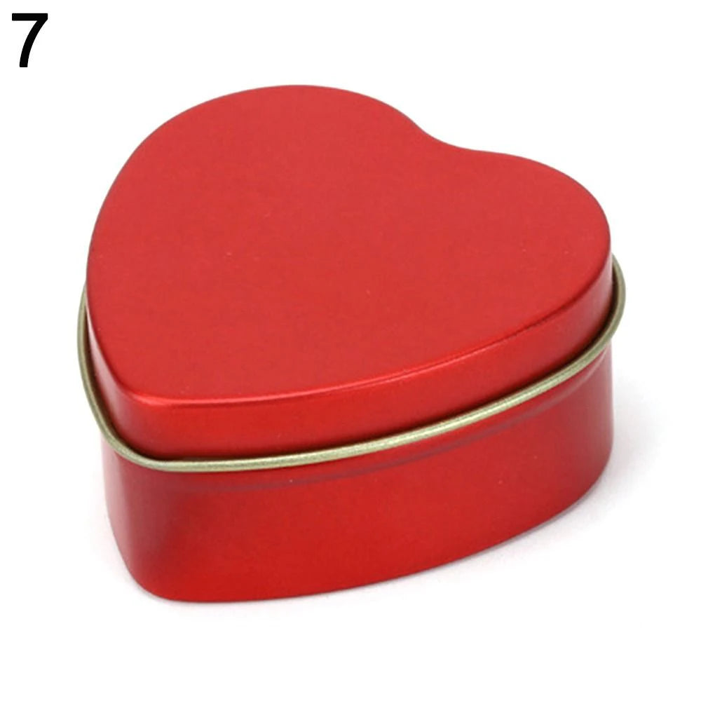 Heart Shape Metal Box Aluminum Tin Jar for Cream Balm Nail Candle Cosmetic Container Refillable Tea Cans Candy Packaging Box 1Pc