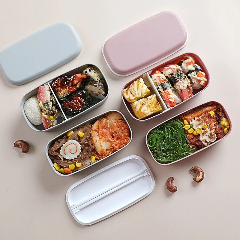 New Portable Leak-proof Food  Double-layer Bento Box Lunch Box  Lunch Box for Kids Food Container Food Storage Snack