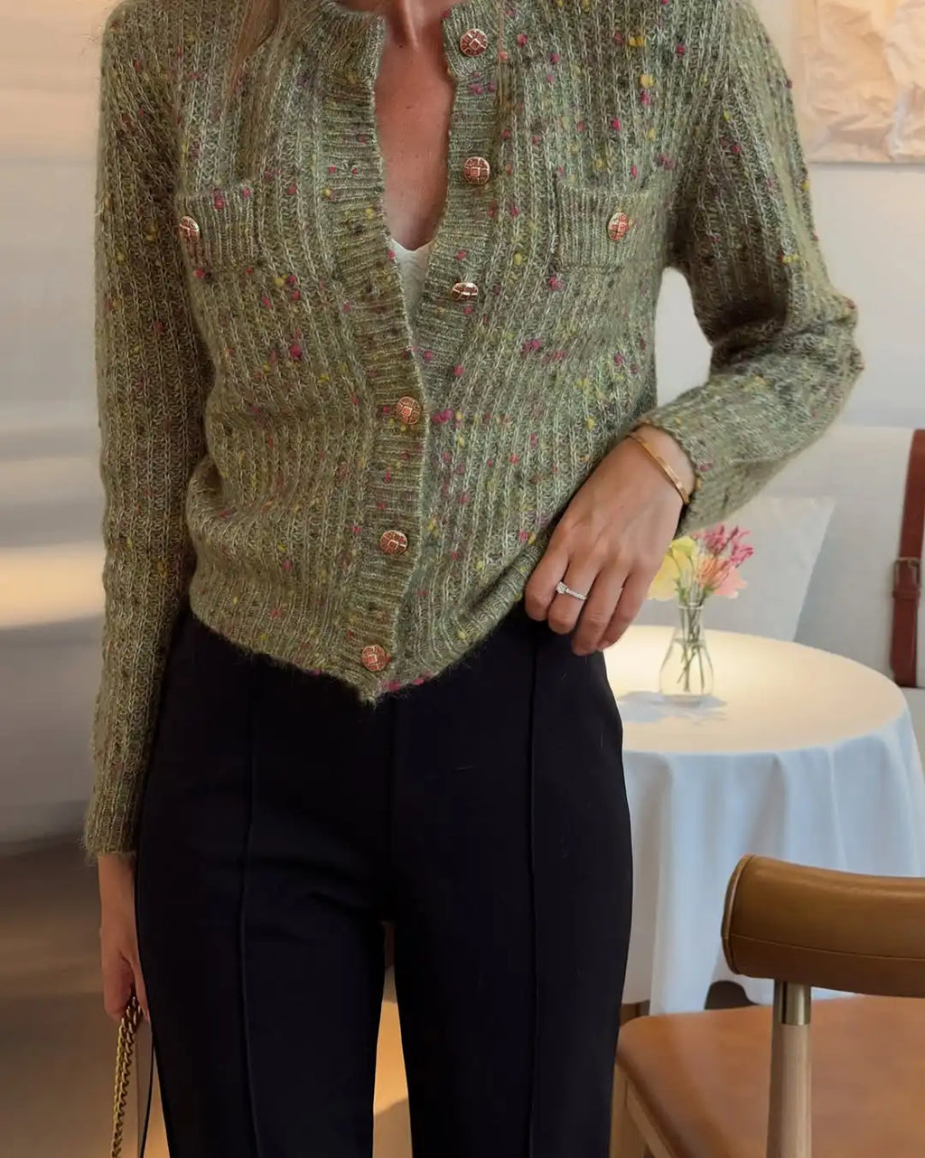 Elegant Knit Female Short Cardigans O-neck Fashion Women Single Breasted Sweater Full Sleeve Autumn Lady Casual 2026 Knitwear