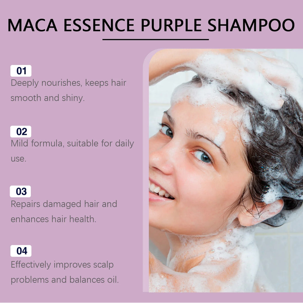 Hoegoa Nourishing Shampoo for Dry Frizzy Hair Gentle Cleansing Oil Control Soft Smooth Shiny Daily Use
