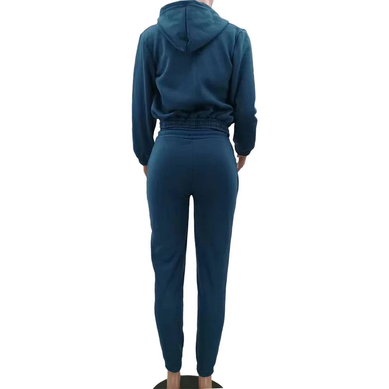 Active Wear 3 Piece Sets Womens Outfits Tracksuit Hooded Jacket Top + Vest + Sweatpants Sporty Suit Fitness Casual Matching Sets