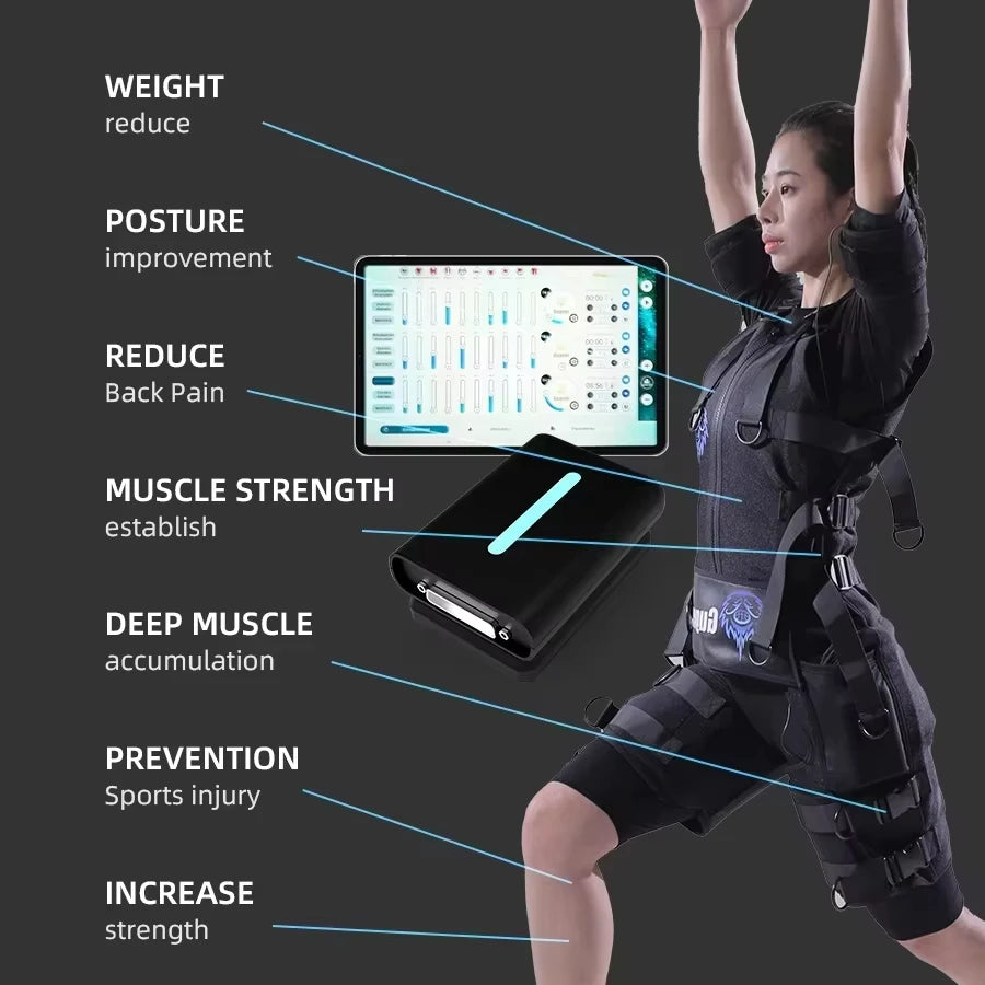 Wireless Full Body EMS Muscle Stimulator for Home Gym Fitness Training Electrotherapy Workout Equipment for Muscle Building