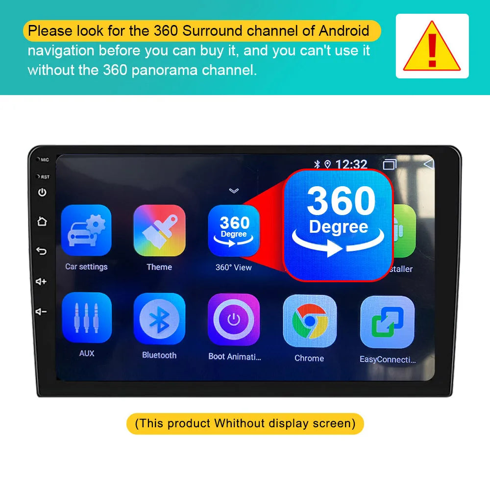 HD 3D 360 Degree Car Camera AHD 1080P Surround View Right Left Front Rear Camera For Android Navigation Reverse Golden Lens
