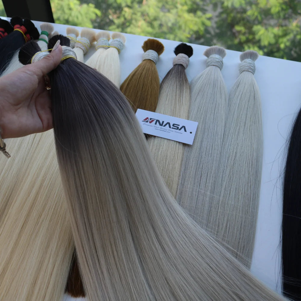 Premium 100g Vietnamese Virgin 100% Human Bulk Natural Straight Texture Super Double Drawn Machine Double Weft Express Shipping