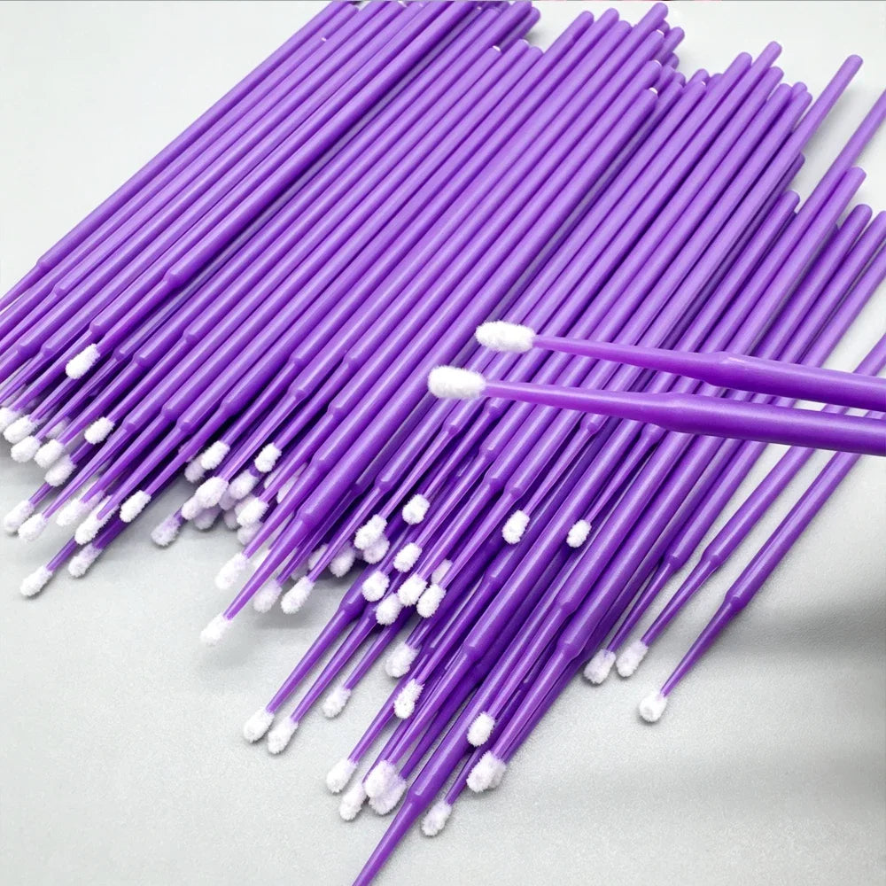 100PCS Crystal Micro Brush Disposable Lashes Removing Swab Mascara Wands Applicator Eyelash Extension Brushes Makeup Tools