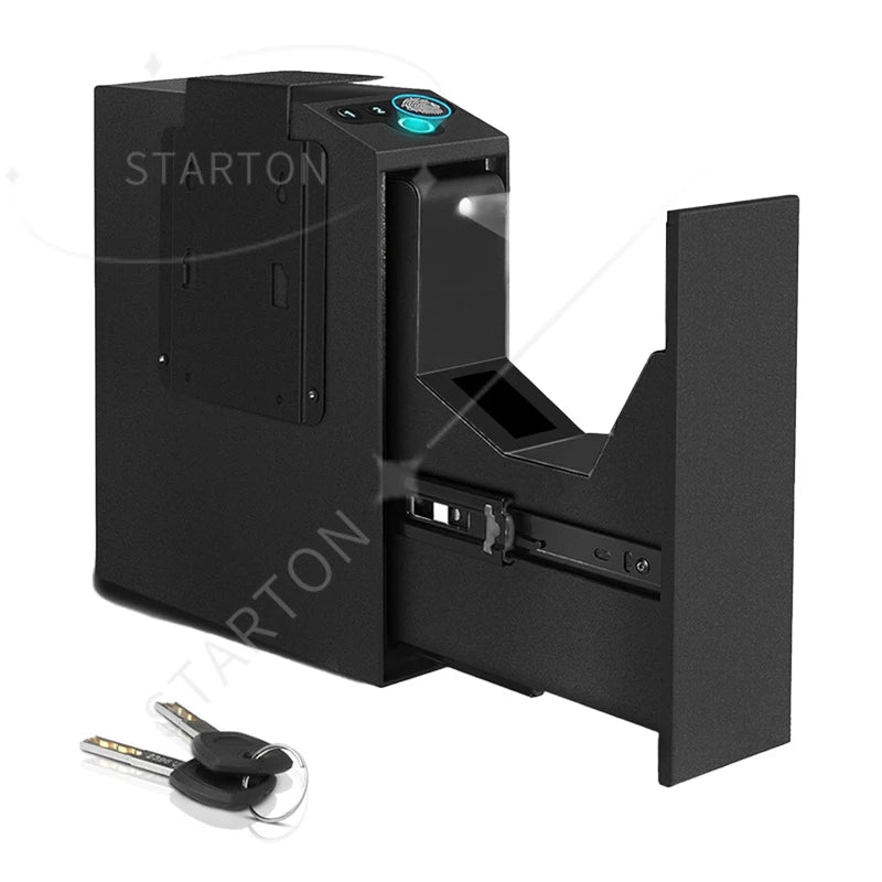 Automatic Pop-up Push and Pull Gun Safe Box with Fingerprint Password Key  for Home Office Security