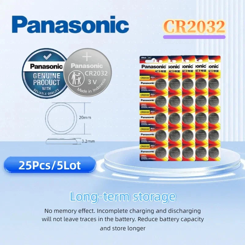 5-30pcs Original PANASONIC CR2032 CR 2032 3V Lithium Battery For Watch Calculator Clock Remote Control Toys Button Coins Cell