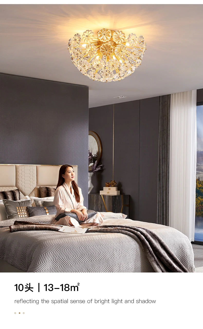 Postmodern Flower ceiling light Luxury scandinavian lamp Bedroom Study Room Living Room Dining Room girls room ceiling lamp