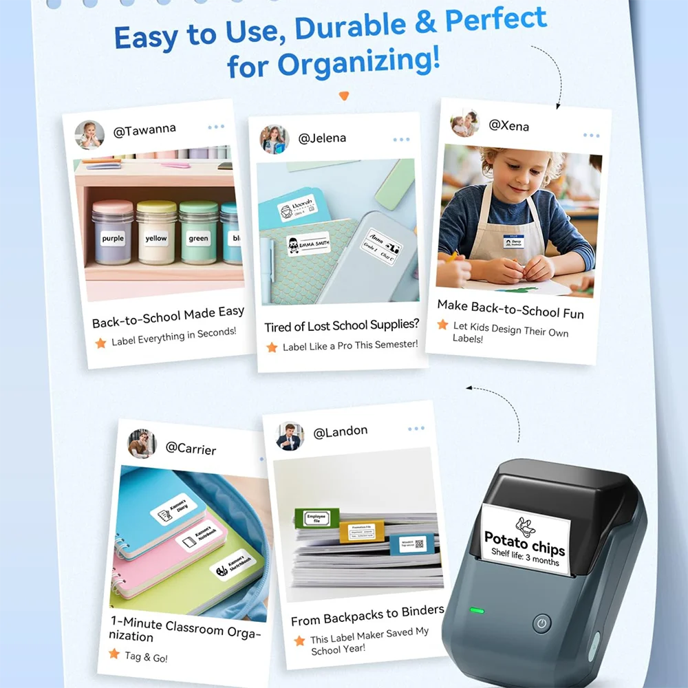 Niimbot B1/B1 Pro Inkless Label Printer Wireless Self-adhesive Label Maker DIY Price Tag Barcode Printing for Home Business