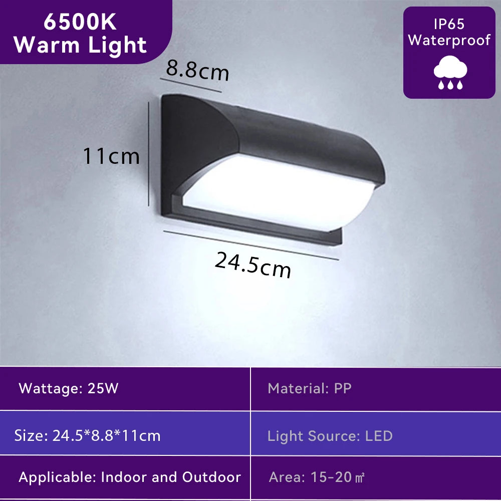 Modern Outdoor LED Wall Light Waterproof 110V 220V Exterior Wall Light For Porch Garage Garden Courtyard Villa Indoor Wall Lamp