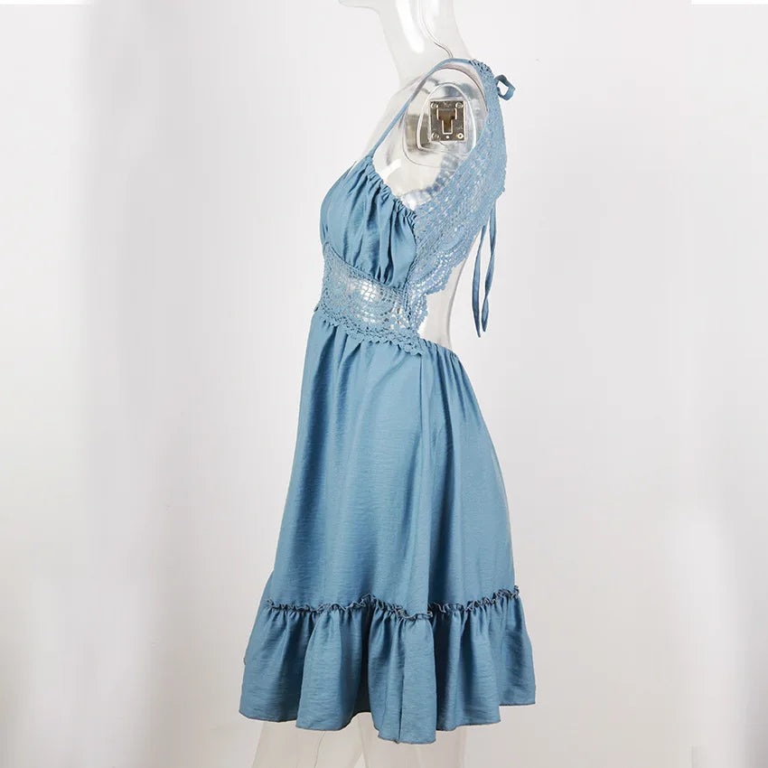 Sexy Strapless Floral  Waist Dress Cross-Border Elegant Cotton Blend Wrap Chest Style No Sleeve Summer New Arrival