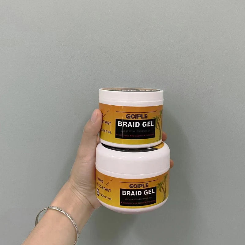 GOIPLE Long Lasting Hold Braid Gel for Black Women Shine n Jam Loc and Twist Wax Tames Frizz Edges Hair Cornrow Styling Product
