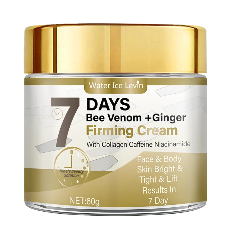 Bee Venom Ginger Firming Cream Collagen Caffeine Niacinamide Boost. Brightens Tightens Lifts Face Body. Visible 7 Day Results.