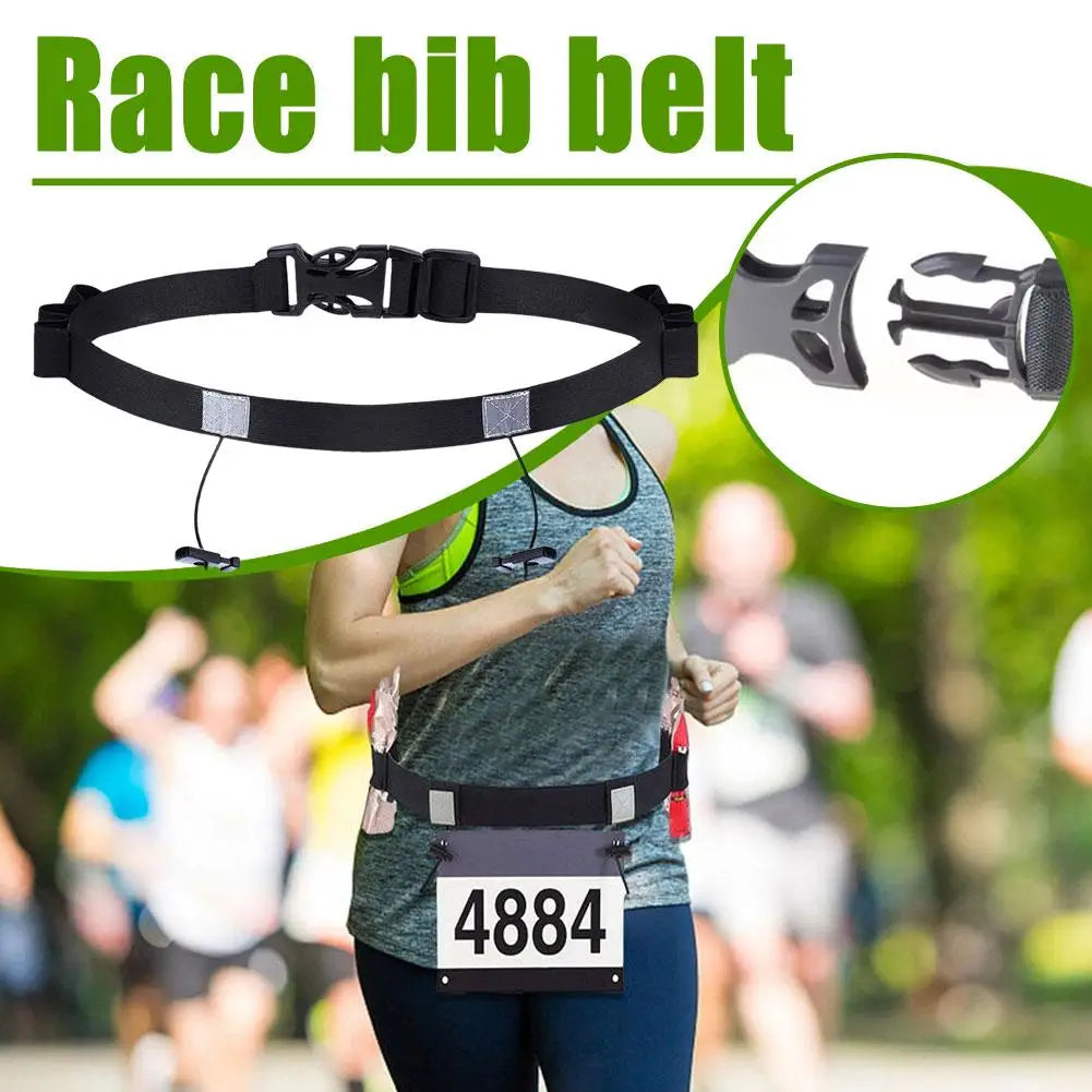 Ironman Triathlon Marathon Running Belt Bicycle Adjustable Outdoor Sports Elastic Belt, Lightweight and Simple Number Plate Belt