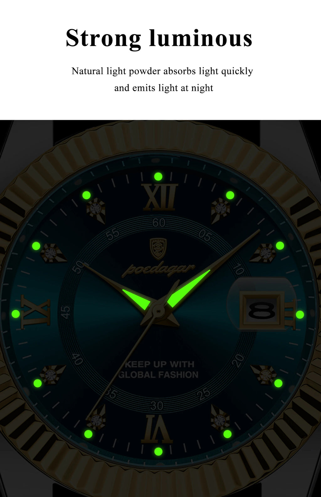 POEDAGAR Luxury Brand Man Wristwatch Waterproof Luminous Date Men Watch Stainless Steel High Quality Sports Men's Quartz Watches