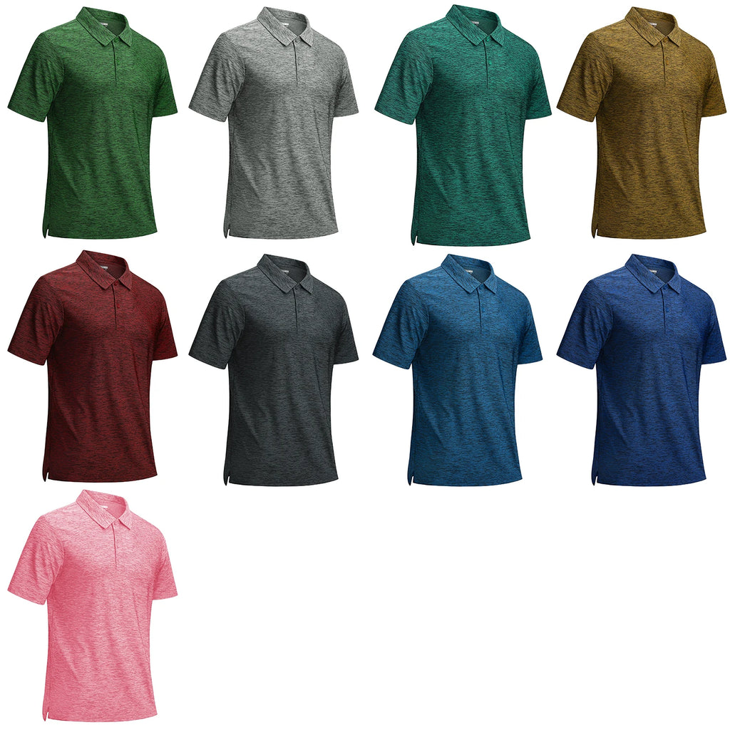 TACVASEN Mens Summer Casual Polo Lightweight Dry Fit Golf Shirts Moisture Wicking Sports Polo Shirt Workout Tees Work Shirts