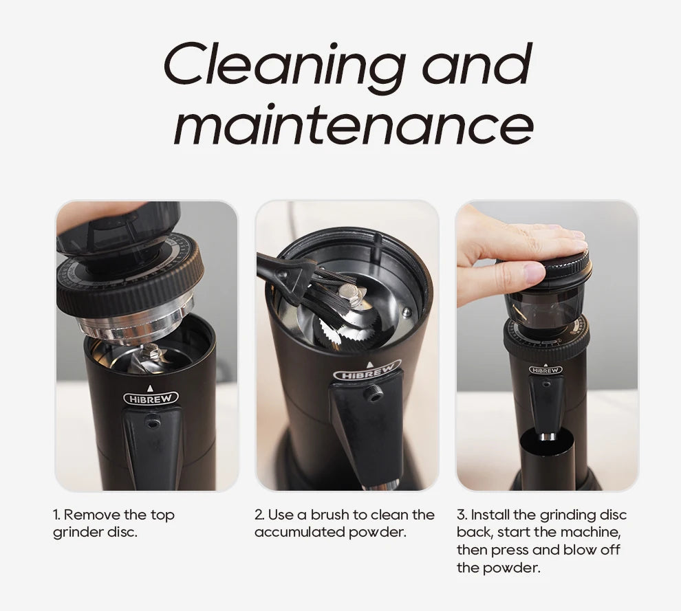 HiBREW G5 48mm Conical Burr Electric Coffee Grinder Compact Portable Coffee Bean Mill Kitchen for Espresso Turkish Coffee