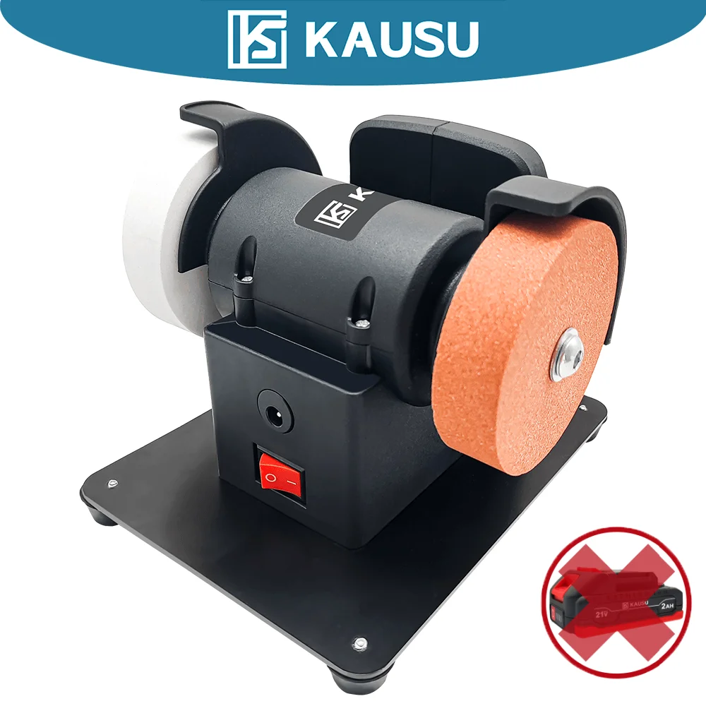 Dual-Wheel Mini Grinder 100/120 Mesh Wheels 21V/60W Cordless Compact Sharpening Tool For Makita 18V Battery(No Battery)
