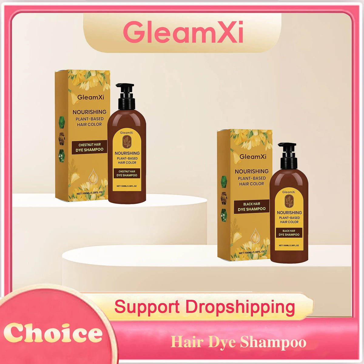 Hair Dye Shampoo Natural Black Chestnut Color Even Coloring Repair Gray White Hair Smoothing Nourishing Instant Coloring Shampoo