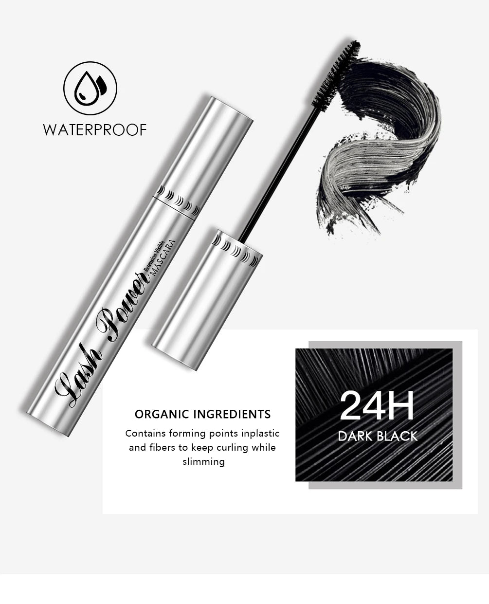 QIBEST 4D Silk Fiber Eyelash Mascara Waterproof Black Mascara For Eyelash Extension Thick Lift Lengthening Lasting Makeup Rimel