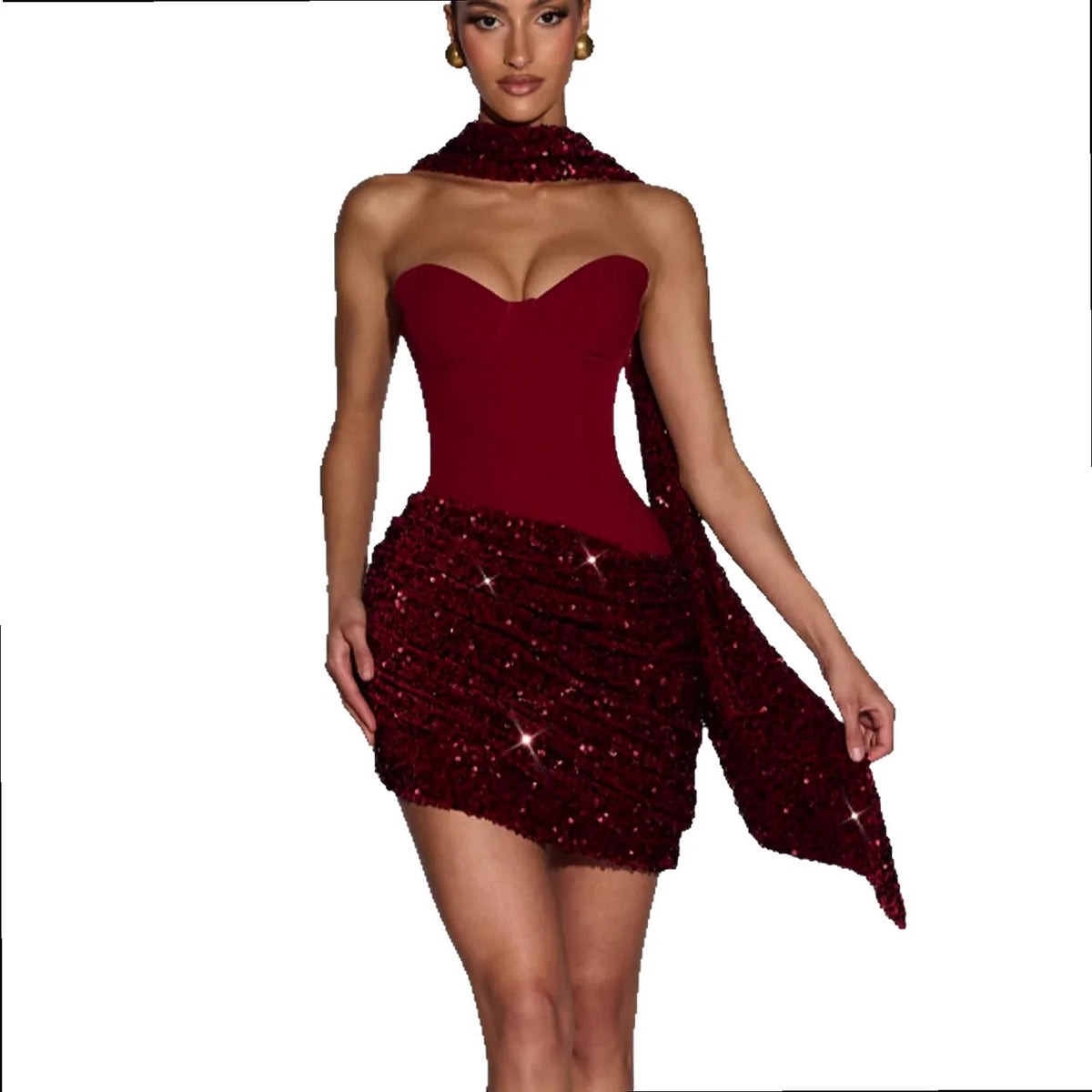 Halter Sparkly Sequin Bodycon Dress Fitted Midi Evening Gown Party Clubwear Jumpsuit Playsuit