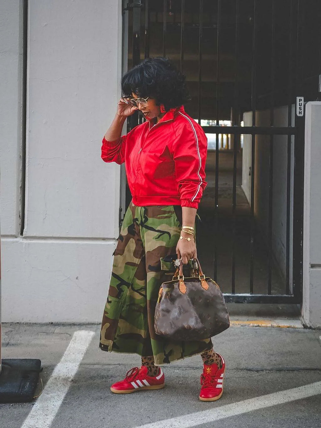 Women Mid Length Pant Vintage Camouflage Cargo Pants High Waist Trousers Capris Y2k Streetwear Elegant Work Casual Loose 2026