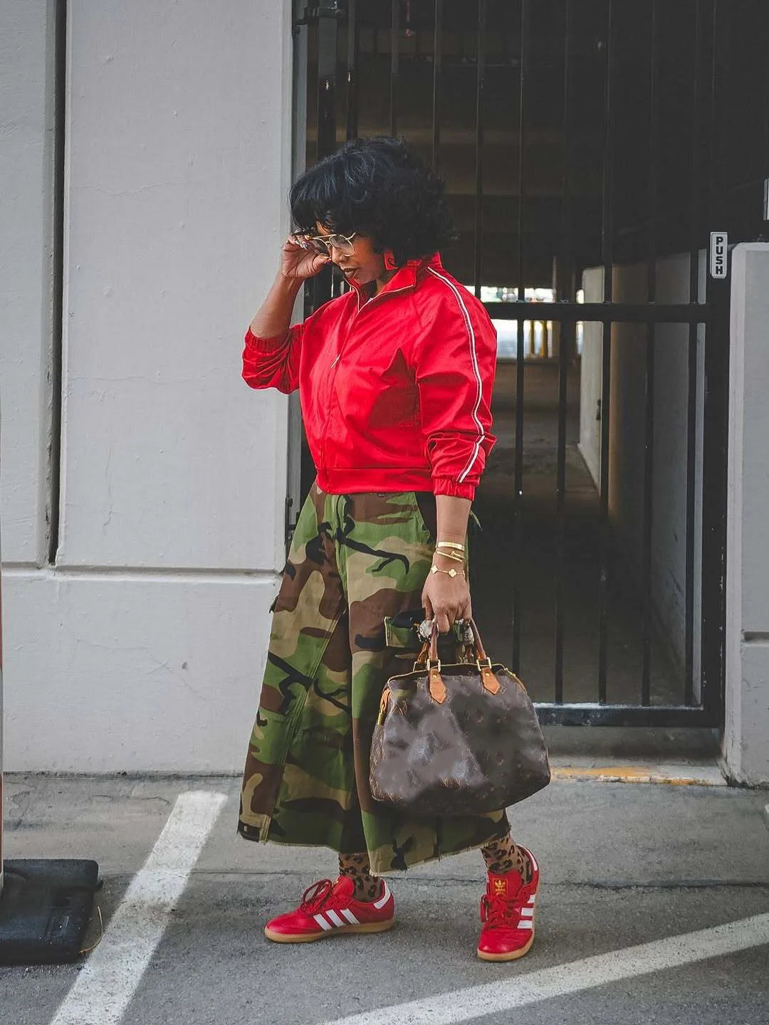 Women Mid Length Pant Vintage Camouflage Cargo Pants High Waist Trousers Capris Y2k Streetwear Elegant Work Casual Loose 2026