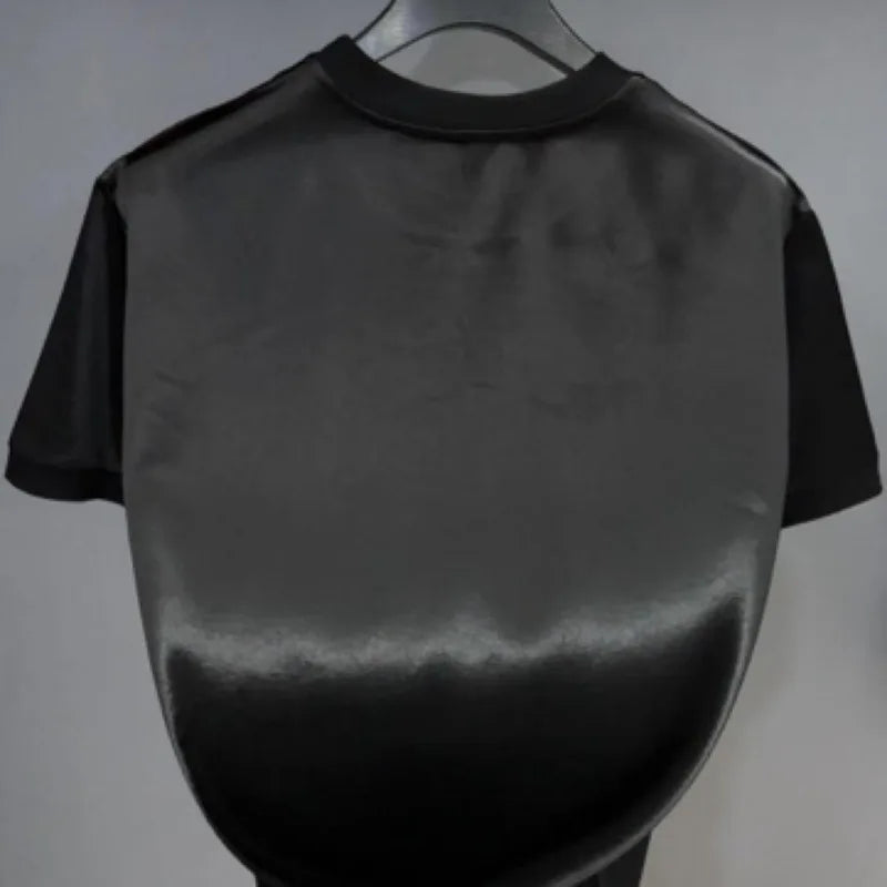 Summer New Men's Bright Solid Color Short-Sleeved T-Shirt Casual Fashion Retro Trend High Street Loose Simple Niche Men's Tops