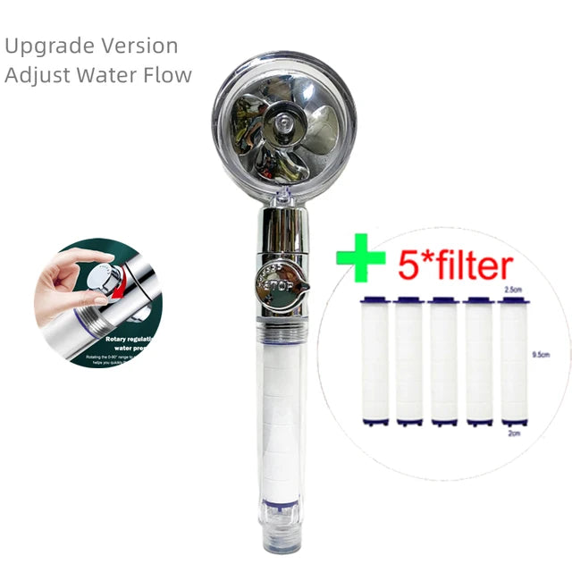 High Pressure Shower Head with One-click Stop Handheld Shower Head with Filters Water Saving Spray Hotel Bathroom Accessories