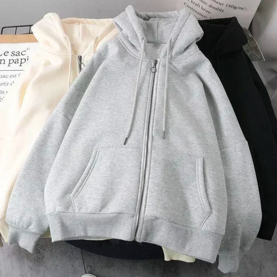 2026 American Fashion Trend Fur Collar Zipper Hoodie Men Street Hip Hop Retro Loose Sweatshirt Unisex Fleece Padded Warm Hoodie
