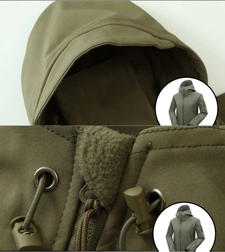 Men's Military Tracksuit Winter Set Fleece Tactical Parkas  Cargo Jackets Hiking Camping Pants Climbing Softshell Casual Coats