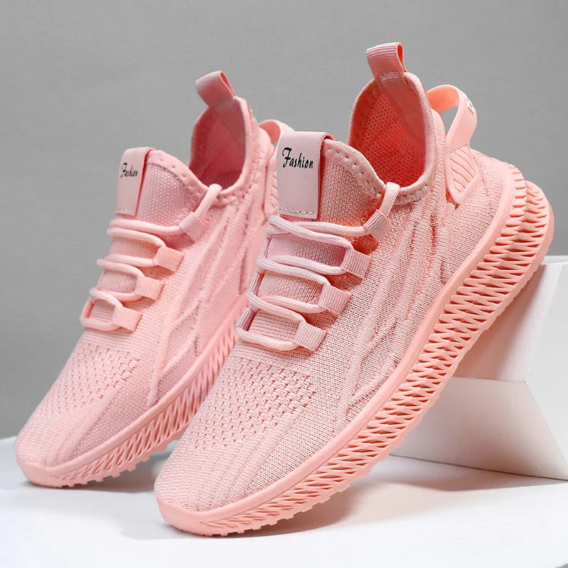 Yellow Sneakers For Women Shoes Slip On Flying Breathable Mesh Sneakers Woman Spring New Lightweight Tennis Ladies Casual Shoes