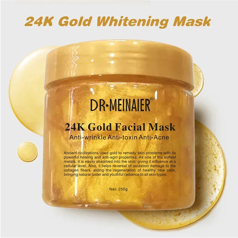 250g 24K Gold Collagen Repair Sleeping Facial Mask for Firming, Hydration, and Moisturizing Face Cream Apply-on Mask Skincare