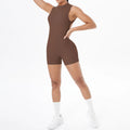 Sleeveless Backless Hollow Yoga Jumpsuit for Woman Solid Color Bodysuits Lifting Sports Push Up Sleeveles Workout Bodysuits
