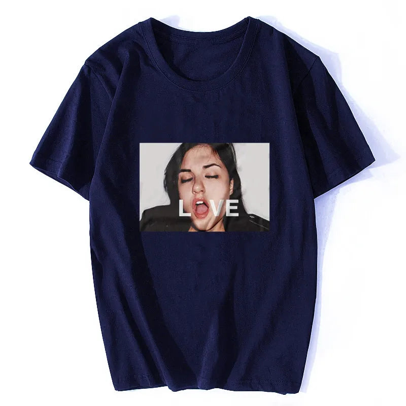 Mens Short Sleeve Grey T-Shirt Sasha Love Top  Hot Sale New Fashion Brand O-Neck Oversize Style Funny T Shirt