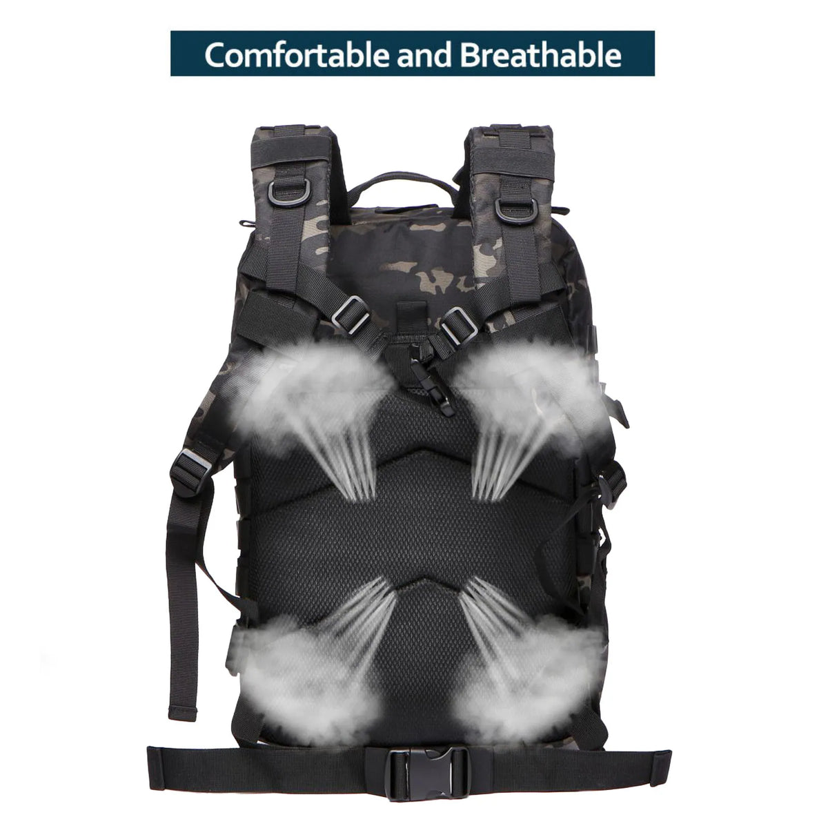 Durable Nylon 50L Waterproof Tactical Outdoor Backpack for Hiking Trekking Fishing Hunting Camping Travel