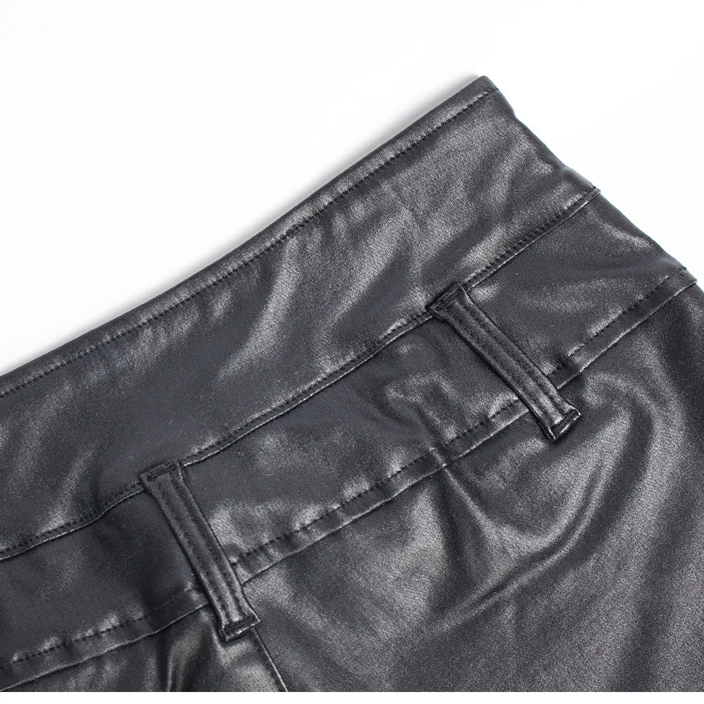 Sexy Black PU Casual Fashion Summer Shorts Women Clothing Goth Faux Leather High Waisted Womens Shorts Y2K Hot Woman Short Pants