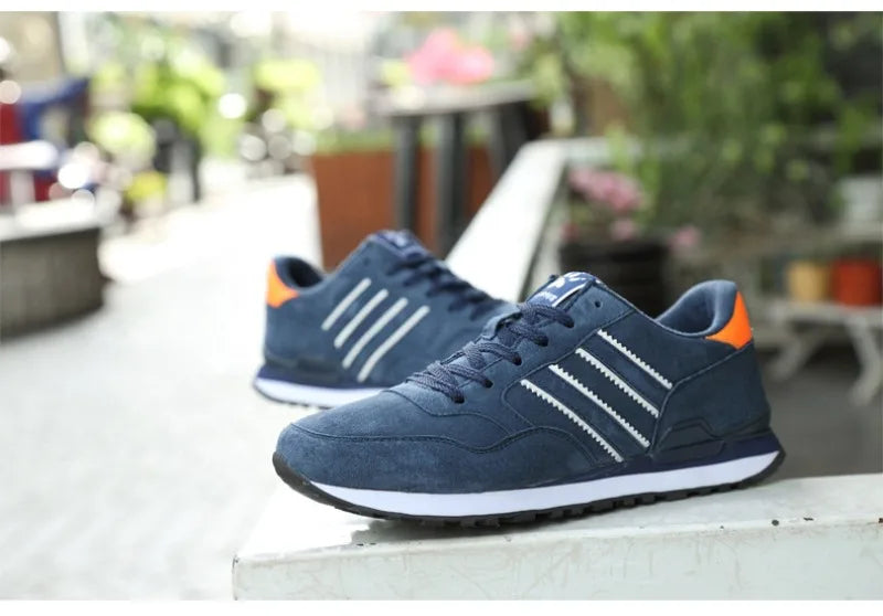 Sneakers for Men High Quality Suede Casual Shoes Luxury Tenis Shoes for Men Lace-up Flats Sport Running Shoes Кроссовки Мужские